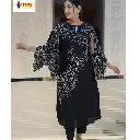 Black Knee Length Kurta with Pants 