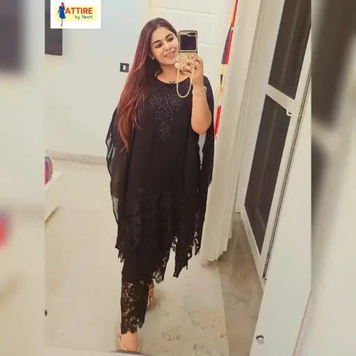 Black Pakistani Fit Kaftaan Set 